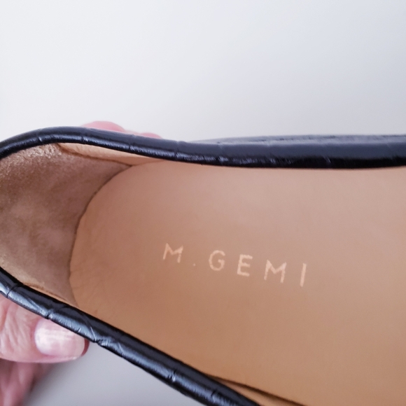 M Gemi Men’s Black Croc Print Leather Loafers - Picture 11 of 15